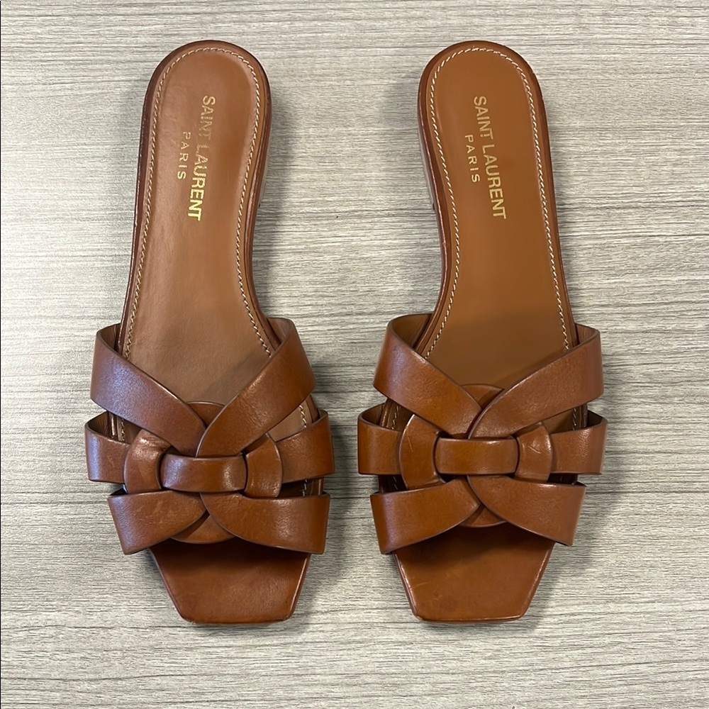 Saint Laurent Brown Leather Women's Sandals